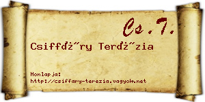 Csiffáry Terézia névjegykártya